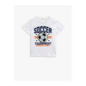 Koton Boys White Printed T-shirt