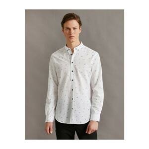 Koton Men's Slim Fit Cotton Printed Shirt