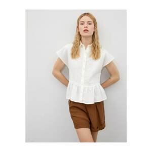 Koton Women's White Short Sleeve Drop Shirt