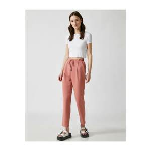 Koton Women's Pink Waist Baggy Trousers