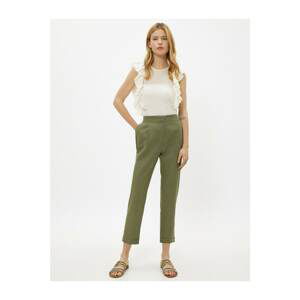 Koton Women Green Linen Pants