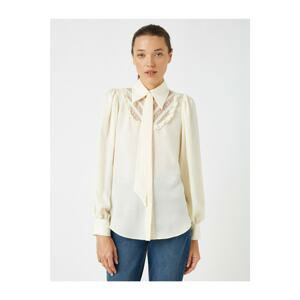 Koton Women's Lace-Up Satin Shirt