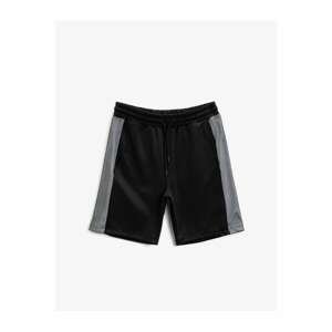 Koton Men's Black Stripe Detailed Shorts