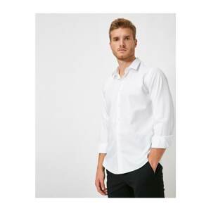 Koton Men's White Solid Color Shirt