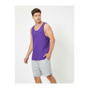 Koton Men's Purple Pocket Detailed Tank Top