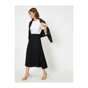 Koton Women Black Pleated Maxi Skirt