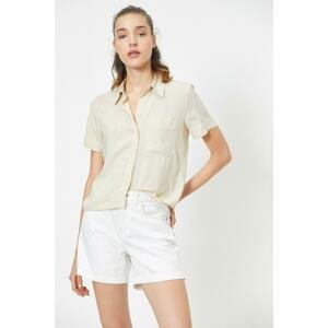Koton Classic Collar Short Sleeve Single Pocket Shirt