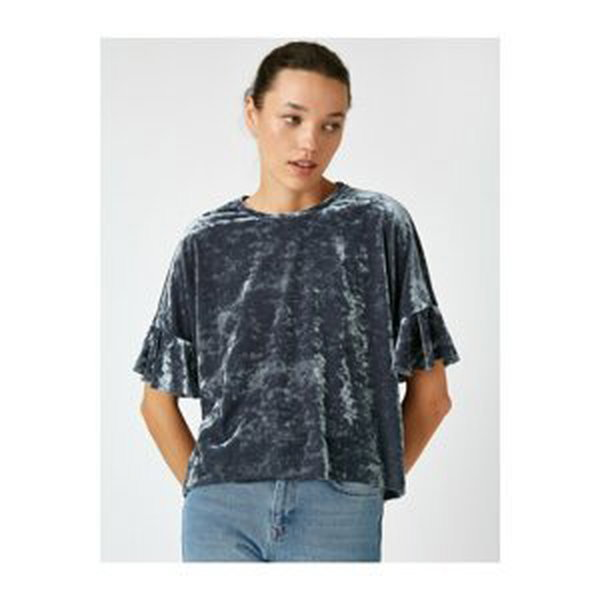 Koton Short Sleeve Velvet T-shirt