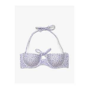 Koton Women's Purple Patterned Bikini Top