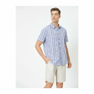 Koton Classic Collar Short Sleeve 100% Cotton Patterned Shirt