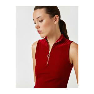 Koton Stand-up Collar Zipper Detailed Tanktop