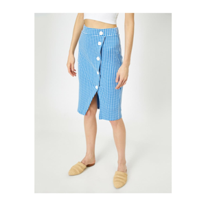 Koton Women Blue Checkered Skirt
