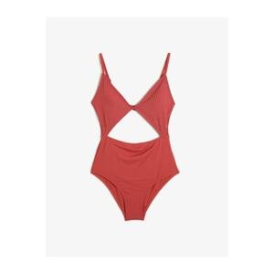 Koton Women's Red Window Detail Swimsuit