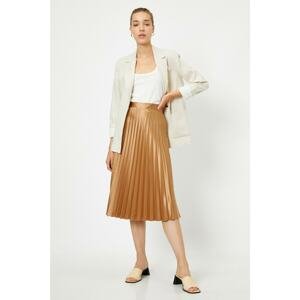 Koton High Waist Pleated Midi Skirt