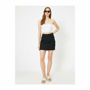 Koton Women's Black Pocket Detailed Skirt