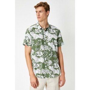 Koton Men's Green Patterned Shirt