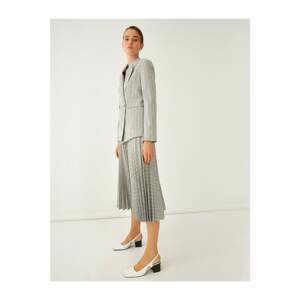 Koton Striped Pleated Midi Skirt