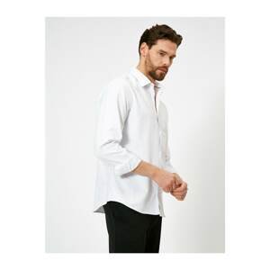 Koton Men's White Classic Collar Shirt