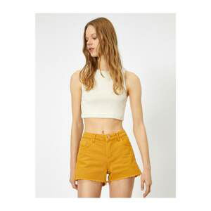 Koton Women's Yellow Pocket Detailed Sort