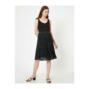 Koton Women's Black Polka Dot Skirt