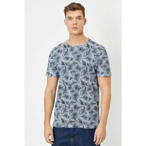 Koton Men's Navy Blue Patterned T-Shirt