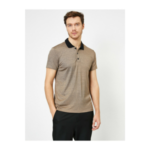 Koton Men's Brown Polo Neck T-Shirt