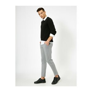 Koton Pocket Detailed Patterned Skinny Fit Trousers