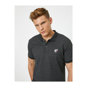 Koton Men's Gray Short Sleeve Polo T-Shirt