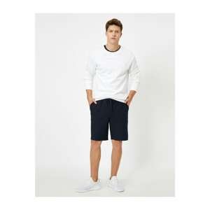 Koton Men's Navy Blue Knitted Shorts