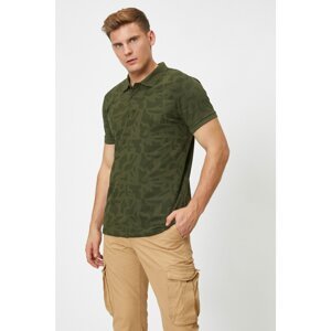 Koton Baby Boy Green Polo Neck Patterned Short Sleeve T-Shirt