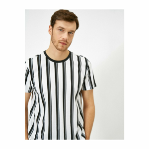 Koton Men's Black Striped T-Shirt