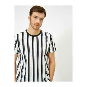 Koton Men's Black Striped T-Shirt