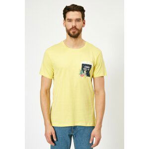 Koton Men's Yellow Printed T-Shirt