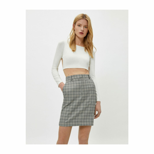 Koton Plaid Pencil Skirt