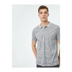 Koton Short Sleeve Polo Neck Cotton Patterned T-Shirt