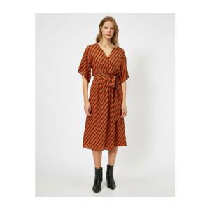 Koton Striped Wrap Dress