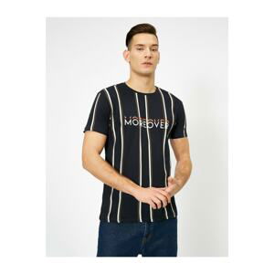 Koton Man Navy Blue Printed Printed T-Shirt