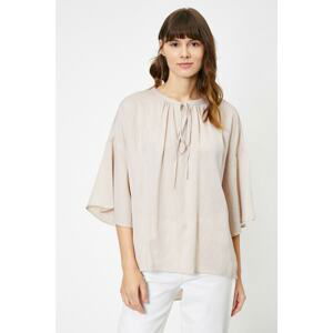 Koton Short Sleeve Blouse With Baglama Detail