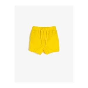 Koton Girl Yellow Cotton Pocket Shorts