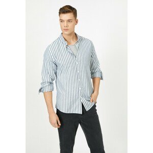 Koton Buttoned Collar Striped Slim Fit Casual Shirt