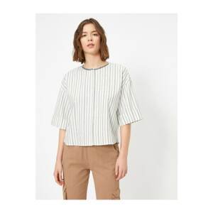 Koton Women's Gray Striped Shirt