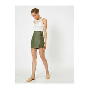 Koton Women's Green Buttoned Short Skirt