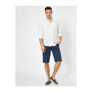 Koton Men's Blue Pocket Detailed Slim Fit Shorts