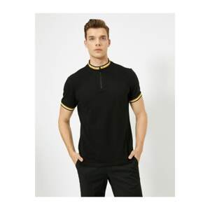 Koton Men's Black Zipper Detail T-shirt