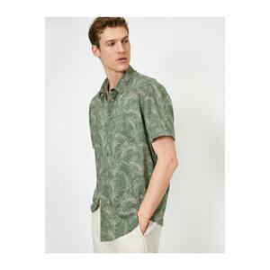Koton Men's Green Patterned Shirt