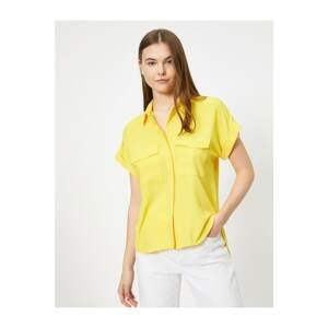 Koton Women's Yellow Pocket Detailed Shirt