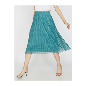 Koton Women's Blue Lace Detailed Skirt