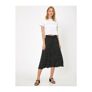 Koton Women Black Striped Skirt