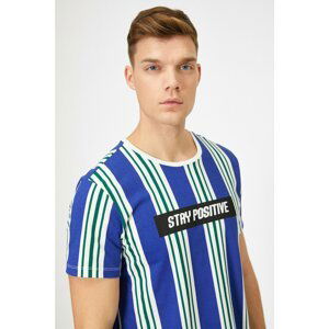 Koton Men's Green Letter Printed T-Shirt