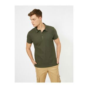 Koton Men's Khaki Polo Neck T-Shirt